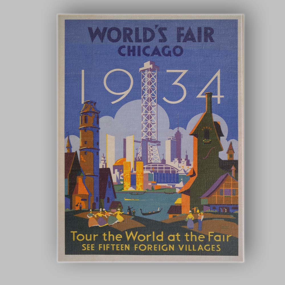 Art Deco Chicago Worlds Fair International Exhibition Poster Canvas Wall Art Print Decor Picture Ready to Hang