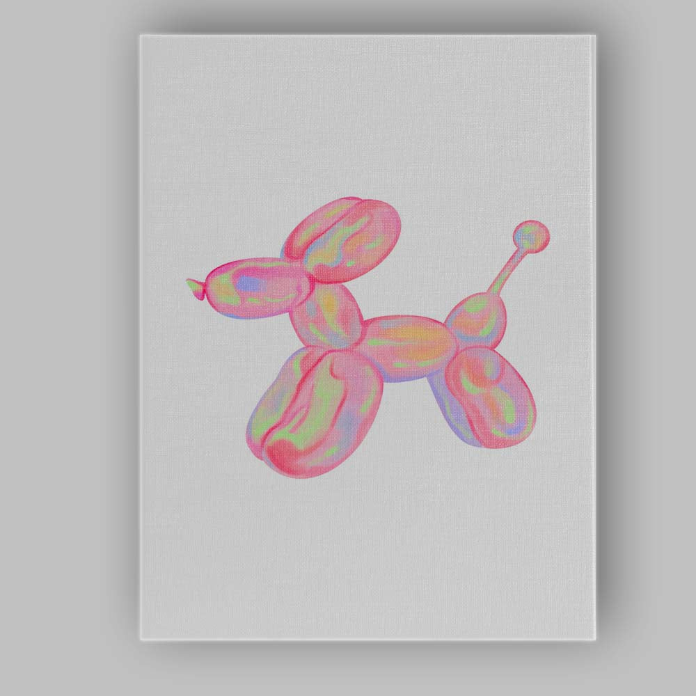 Pastel Balloon Dog Minimal Pop Art Canvas Wall Art Print Decor Picture Ready to Hang