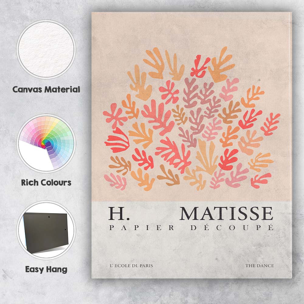 Henri Matisse Coral Reef Paper Cut Botanical Collage Canvas Wall Art Print Decor Picture Ready to Hang