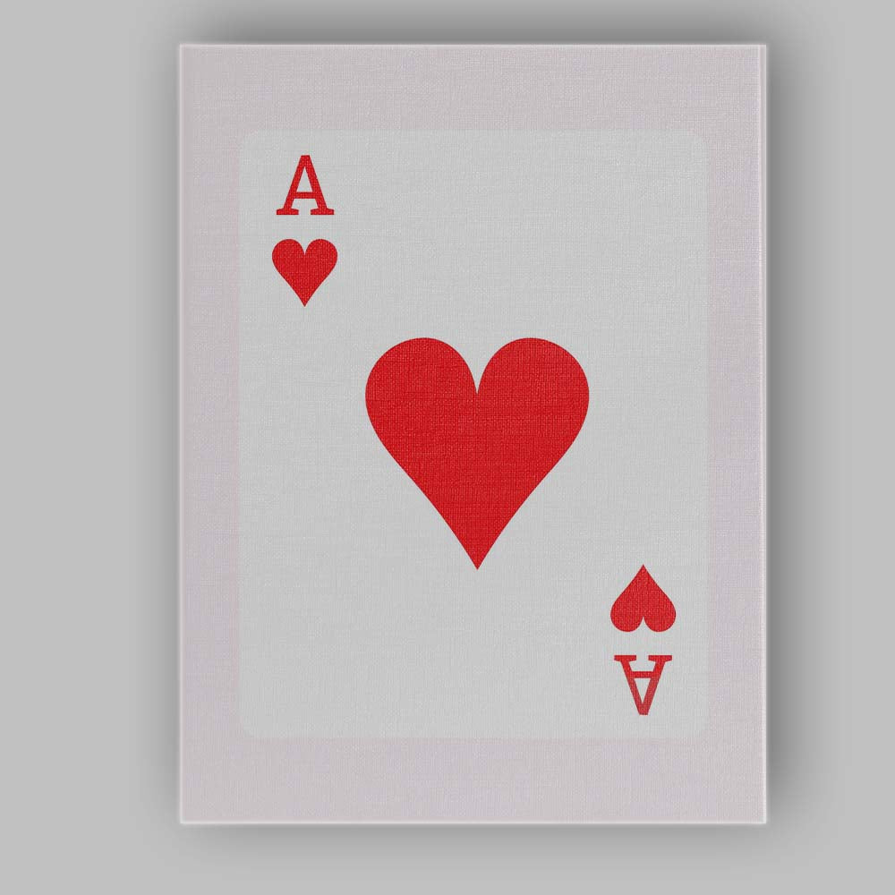 Ace Of Hearts Minimalist Playing Card Canvas Wall Art Print Decor Picture Ready to Hang