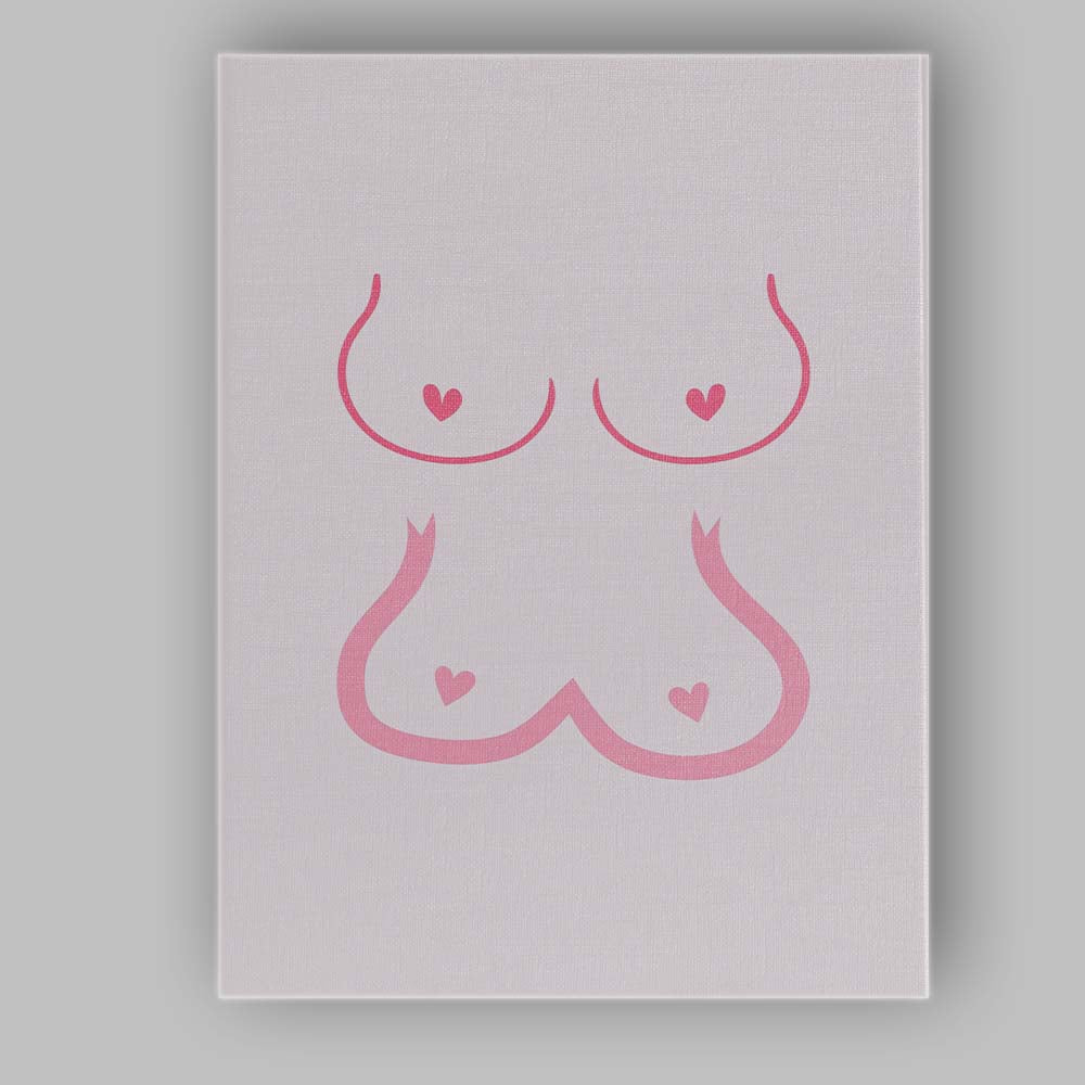 Minimalist Pink Feminine Body Line Art Heart Illustration Canvas Wall Art Print Decor Picture Ready to Hang