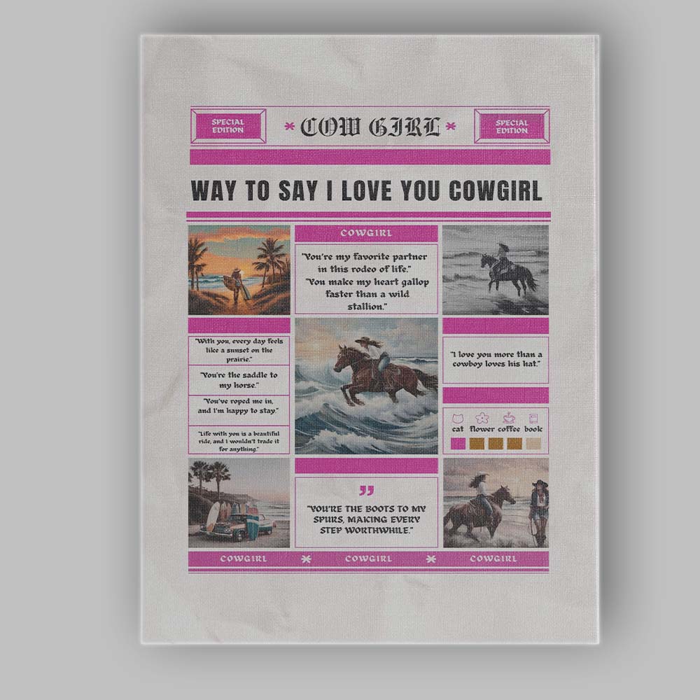 Cowgirl Romantic Love Quotes Western Collage Canvas Wall Art Print Decor Picture Ready to Hang