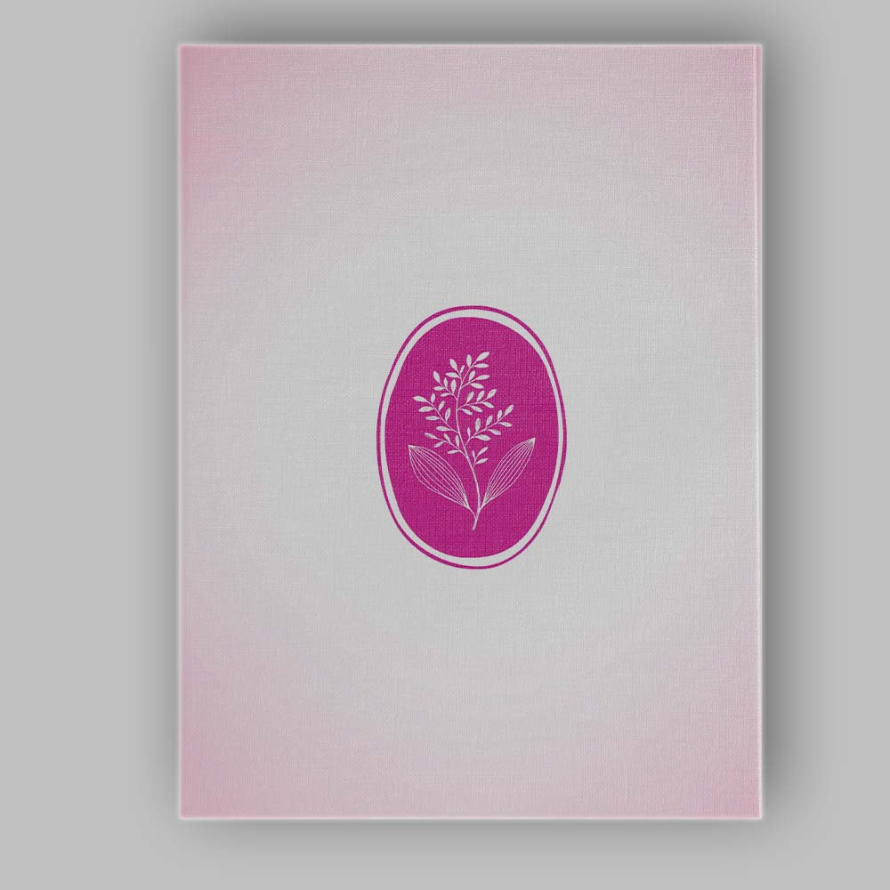 Magenta Botanical Leaf Oval Emblem Minimalist Canvas Wall Art Print Decor Picture Ready to Hang