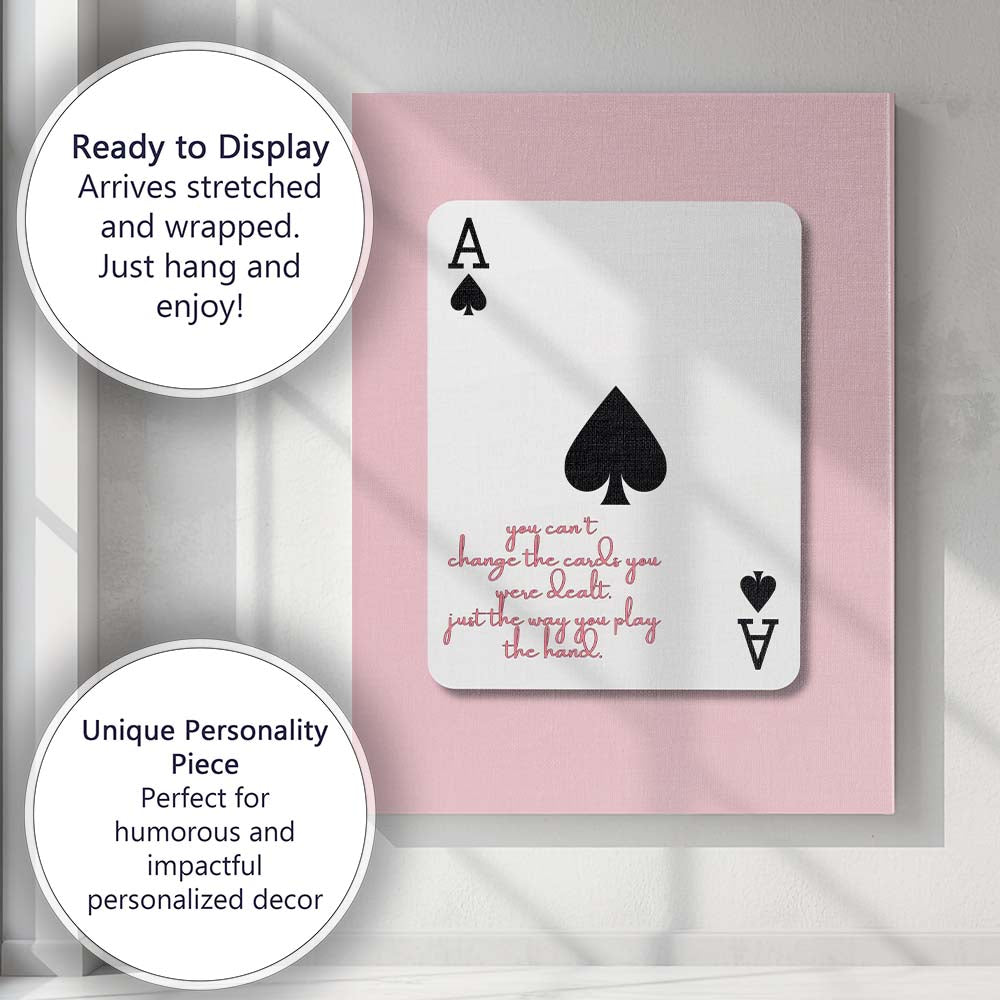Ace of Spades Inspirational Playing Card Typography Canvas Wall Art Print Decor Picture Ready to Hang