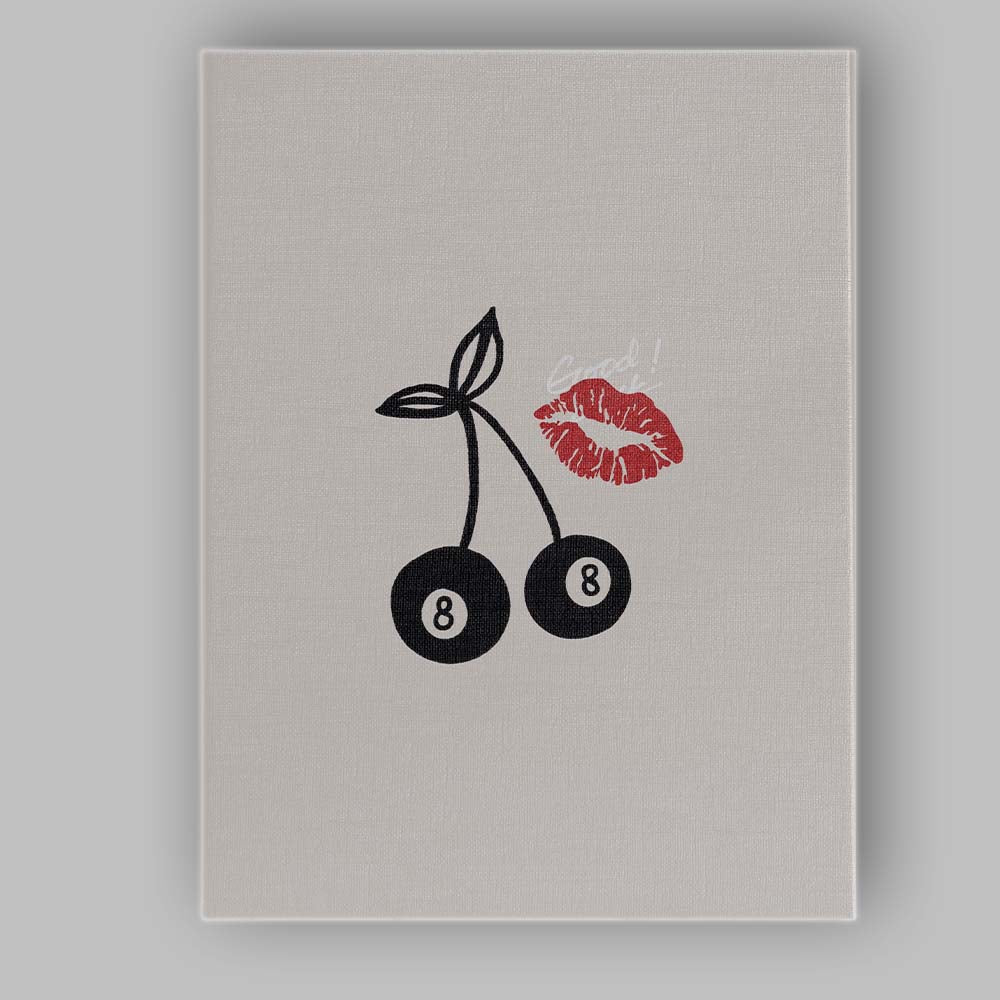 Cute Eight Ball Cherries Lip Print Minimalist Canvas Wall Art Print Decor Picture Ready to Hang