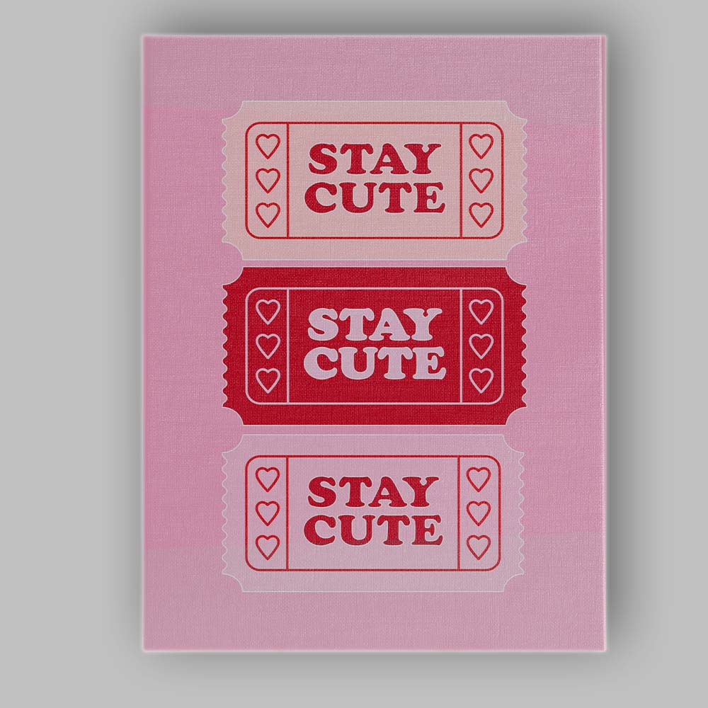 Stay Cute Valentine Ticket Graphic Canvas Wall Art Print Decor Picture Ready to Hang