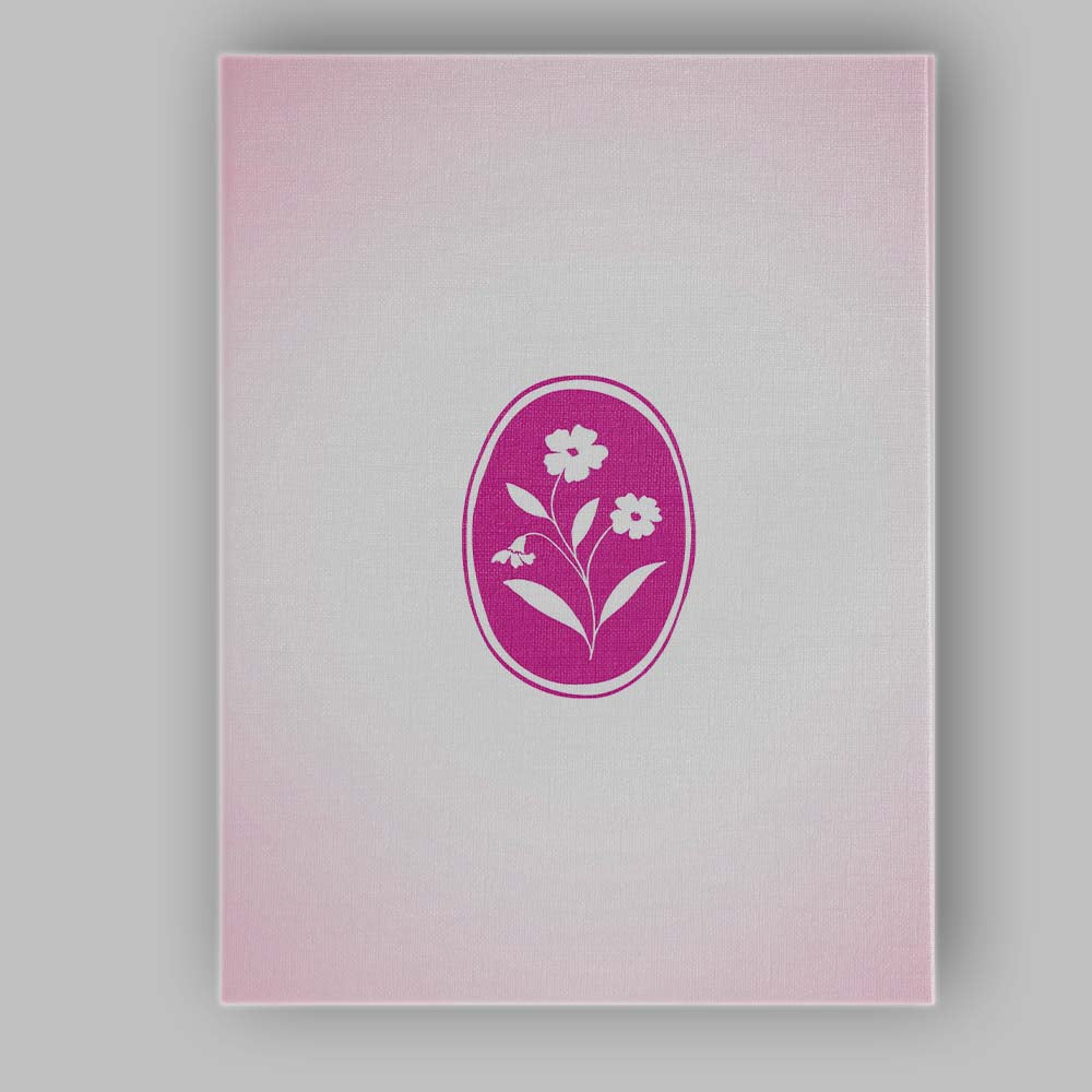 Minimalist Wildflower Oval Emblem Pink Canvas Wall Art Print Decor Picture Ready to Hang