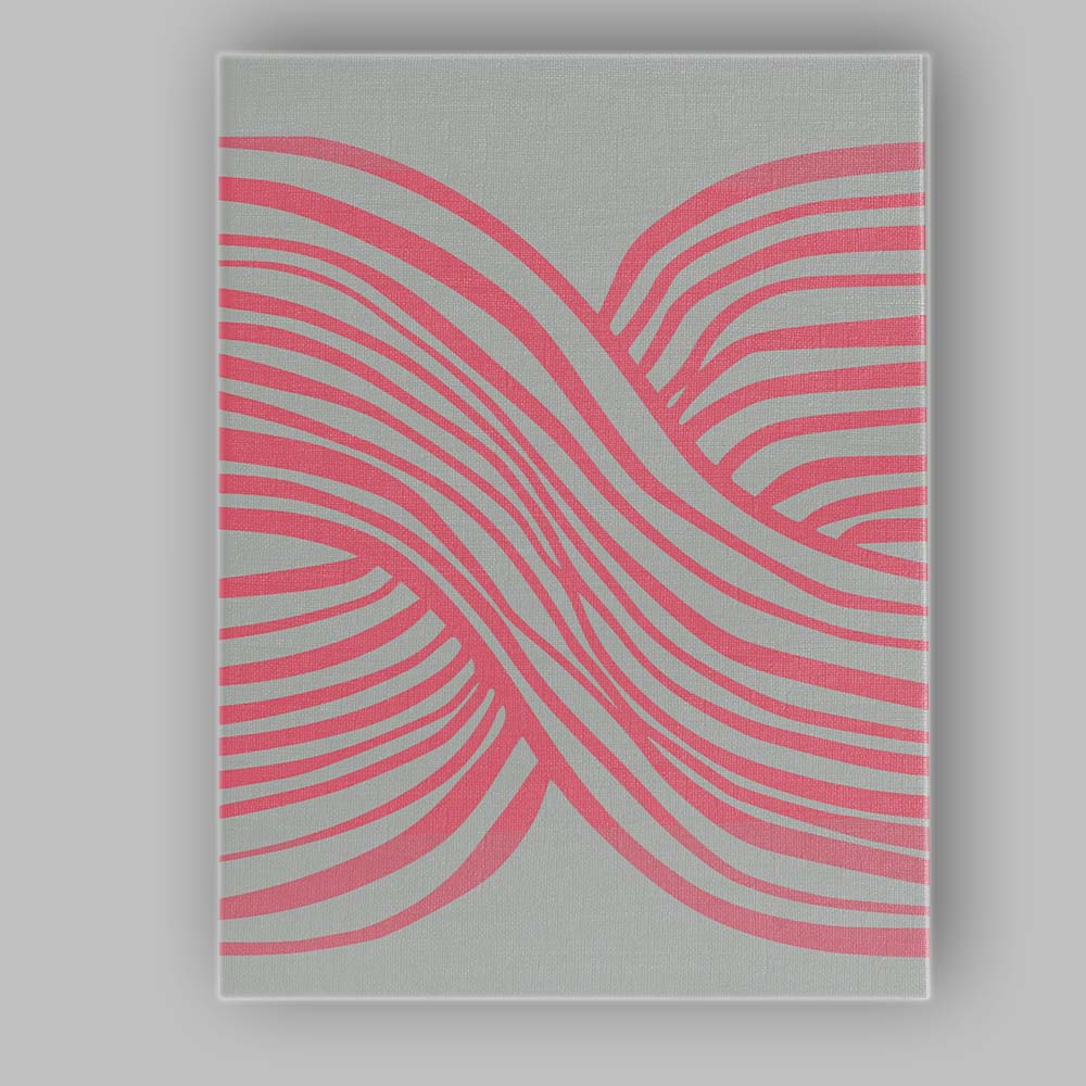 Abstract Pink Wavy Ribbon Line Pattern Canvas Wall Art Print Decor Picture Ready to Hang