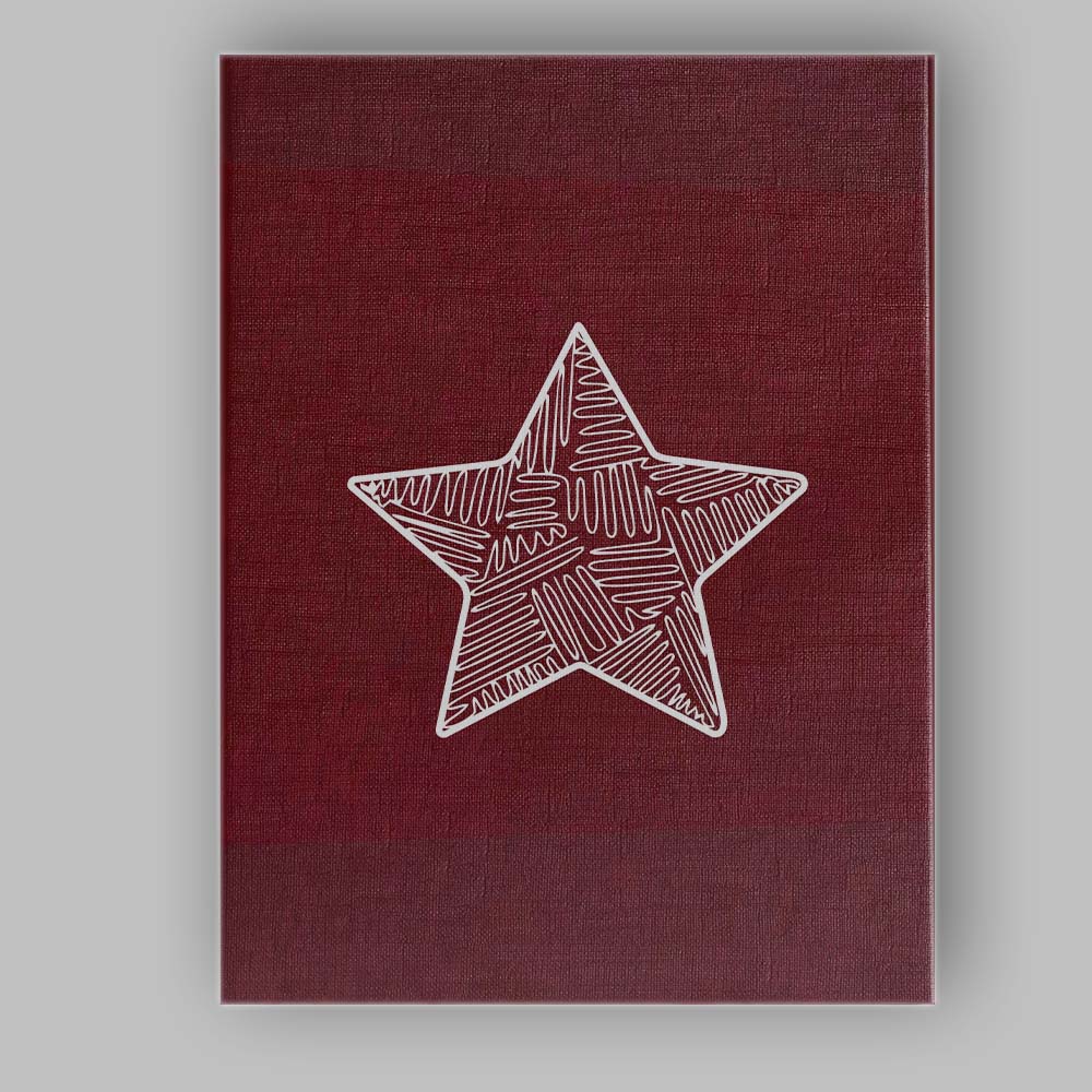 White Hand Drawn Star Burgundy Minimalist Illustration Canvas Wall Art Print Decor Picture Ready to Hang