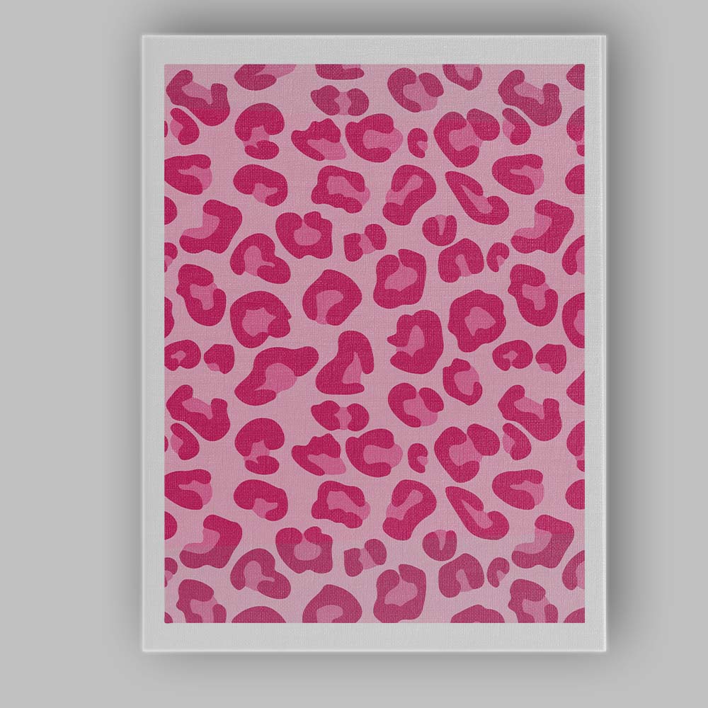 Hot Pink Leopard Animal Print Repeat Pattern Canvas Wall Art Print Decor Picture Ready to Hang