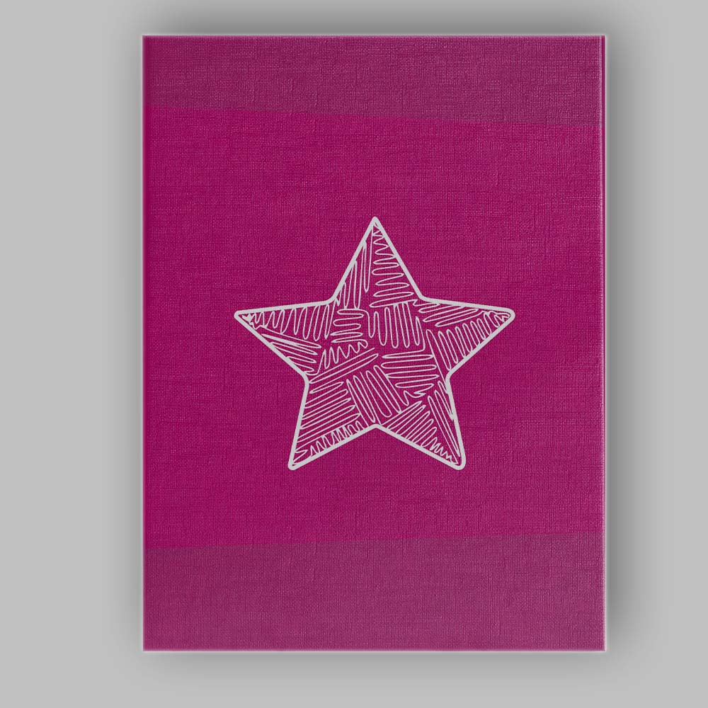 Magenta Hand Drawn White Star Minimalist Illustration Canvas Wall Art Print Decor Picture Ready to Hang
