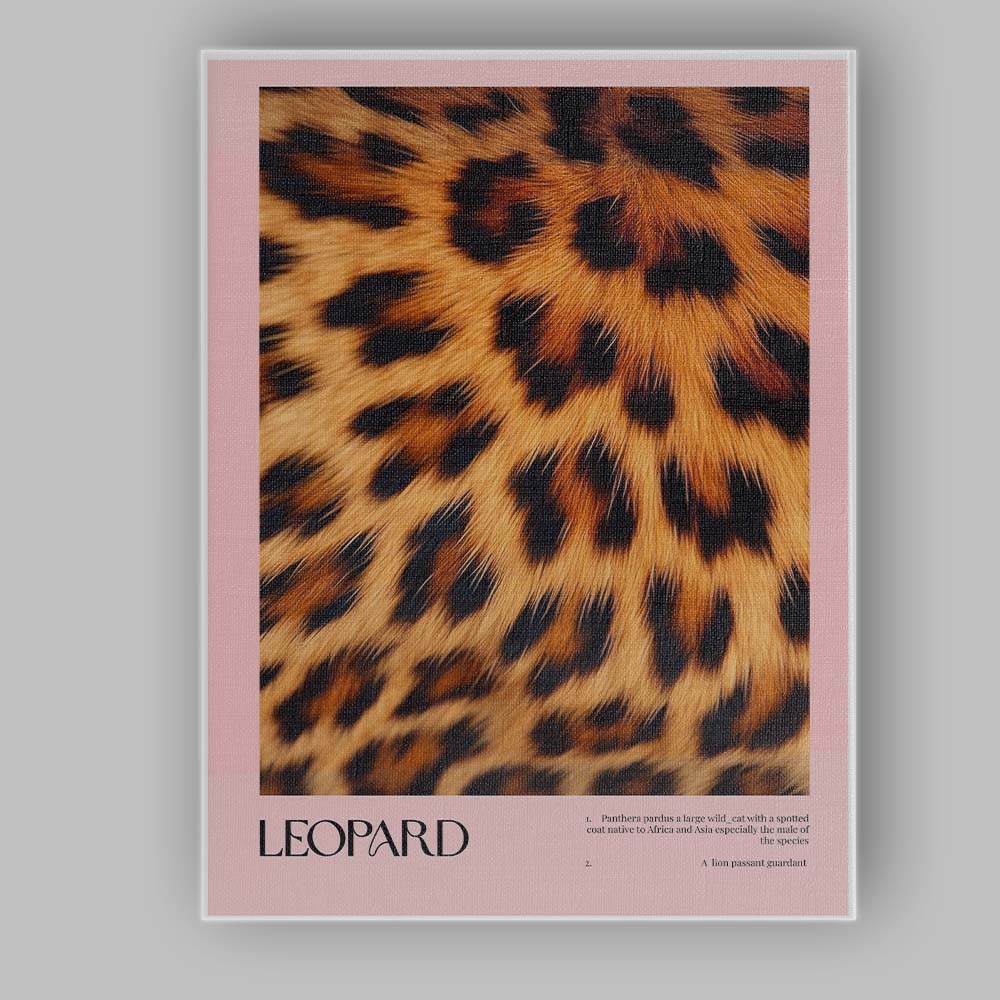 Pink Leopard Fur Fashion Animal Print Poster Canvas Wall Art Print Decor Picture Ready to Hang