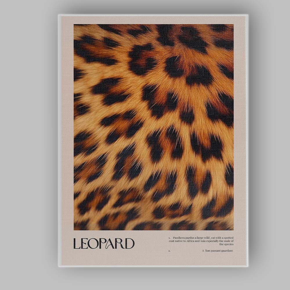 Beige Leopard Fur Fashion Animal Print Poster Canvas Wall Art Print Decor Picture Ready to Hang