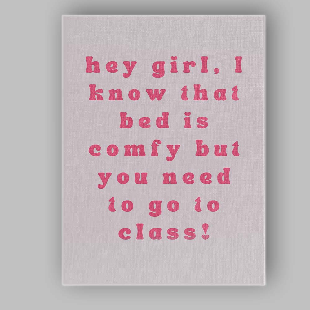 Pink Hey Girl Motivational Typography Quote Canvas Wall Art Print Decor Picture Ready to Hang