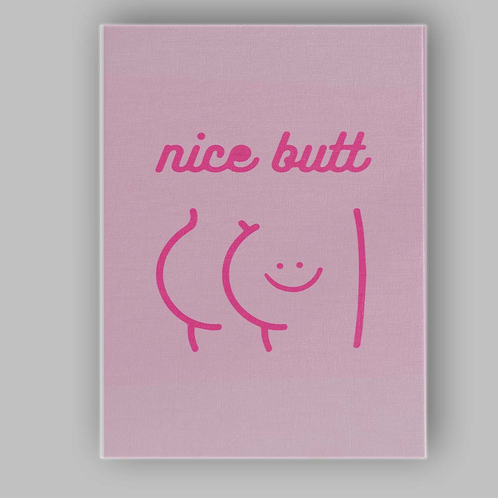 Cute Nice Butt Minimal Line Art Humorous Canvas Wall Art Print Decor Picture Ready to Hang
