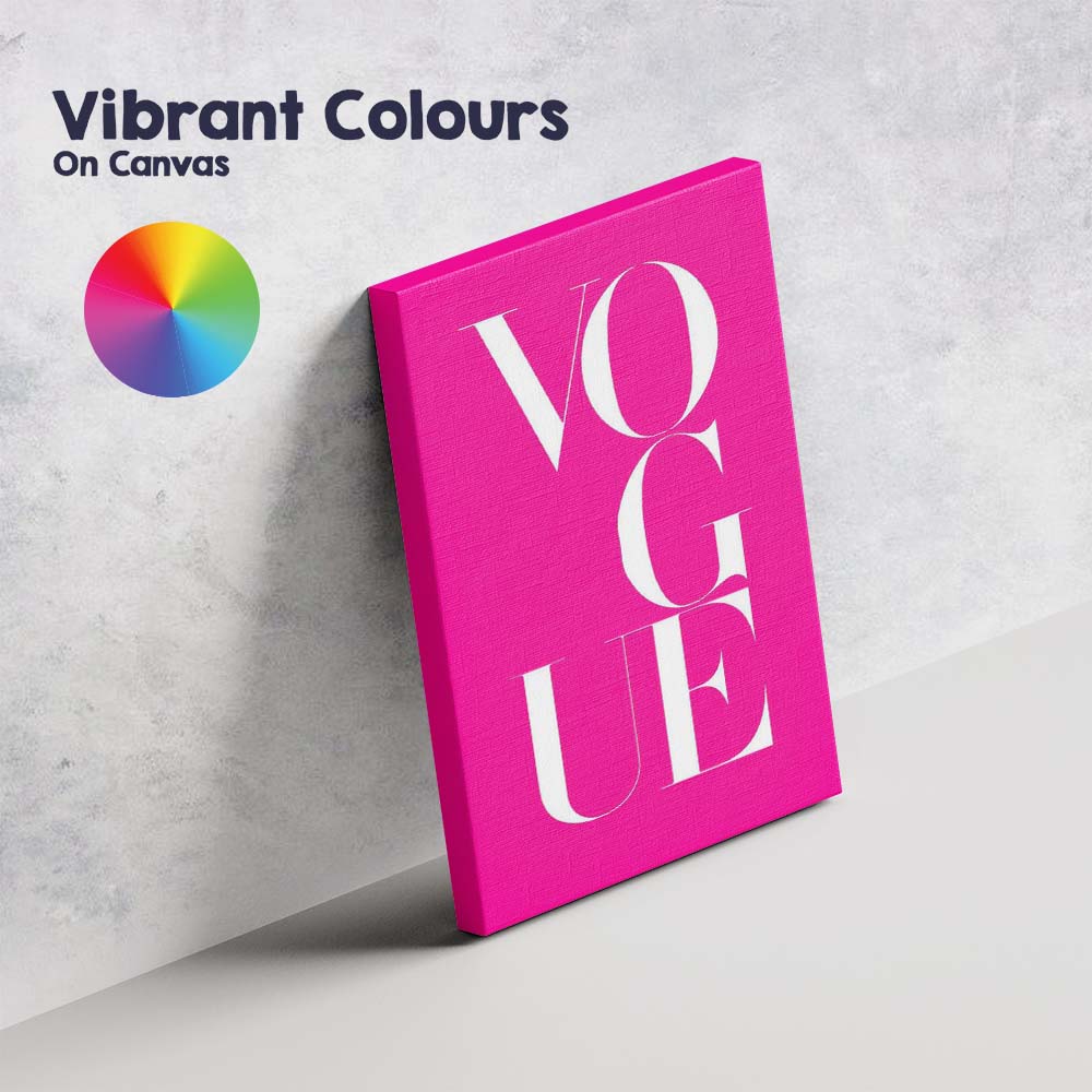 Hot Pink Vogue Fashion Typography Minimalist Canvas Wall Art Print Decor Picture Ready to Hang
