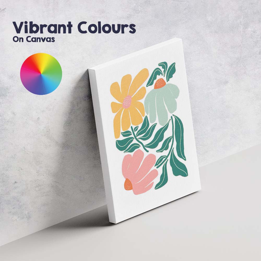 Contemporary Colourful Floral Botanical Illustration Canvas Wall Art Print Decor Picture Ready to Hang