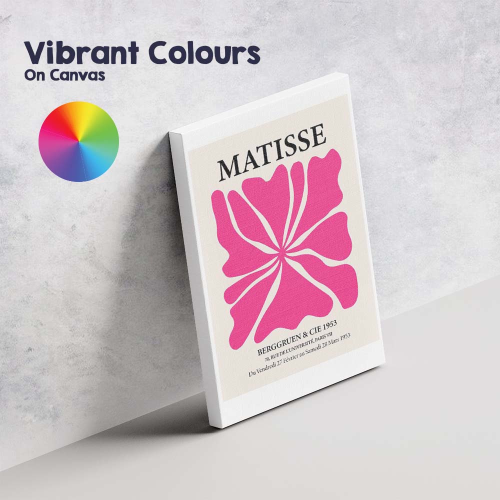 Henri Matisse Pink Abstract Floral Exhibition Poster Canvas Wall Art Print Decor Picture Ready to Hang