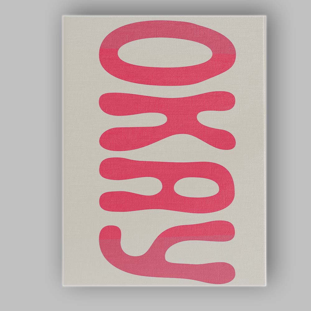 Bold Pink Oasis Retro Typography Minimalist Canvas Wall Art Print Decor Picture Ready to Hang