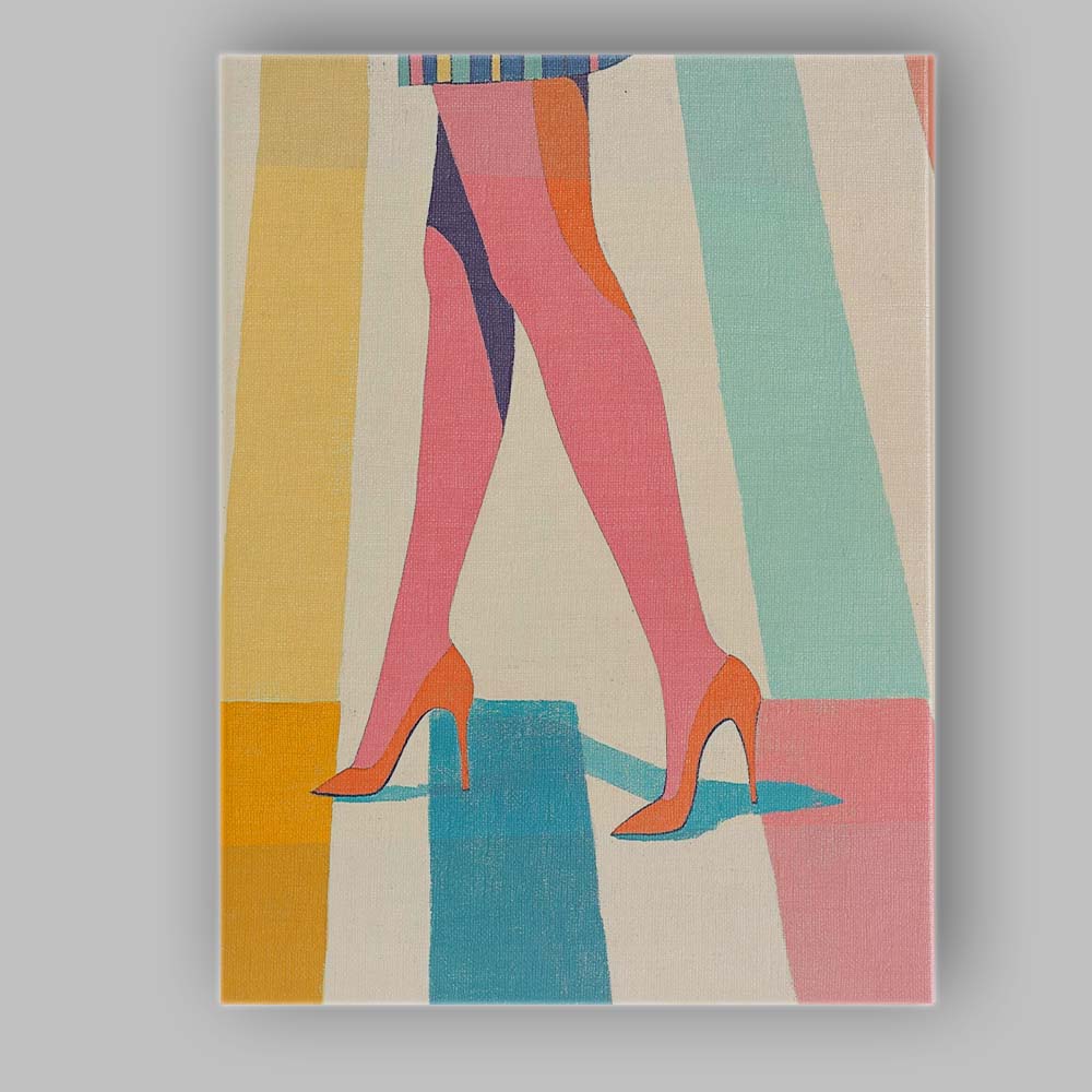 Colourful Fashion Legs High Heel Pop Art Canvas Wall Art Print Decor Picture Ready to Hang