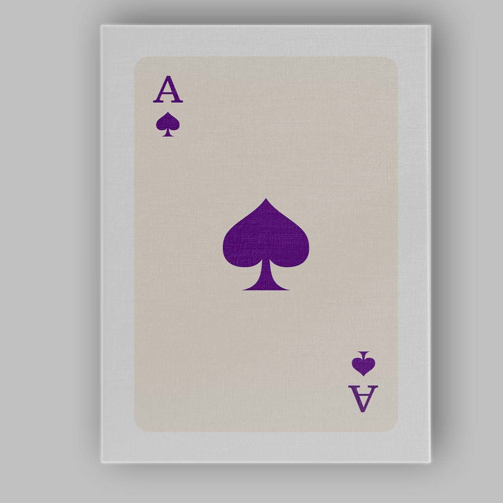 Minimalist Purple Spade Playing Card Ace Illustration Canvas Wall Art Print Decor Picture Ready to Hang