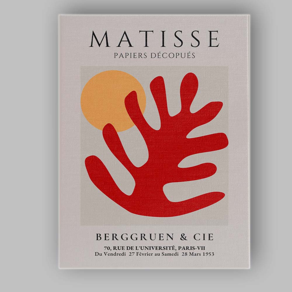 Abstract Red Matisse Paper Cut Botanical Leaf Exhibition Poster Canvas Wall Art Print Decor Picture Ready to Hang