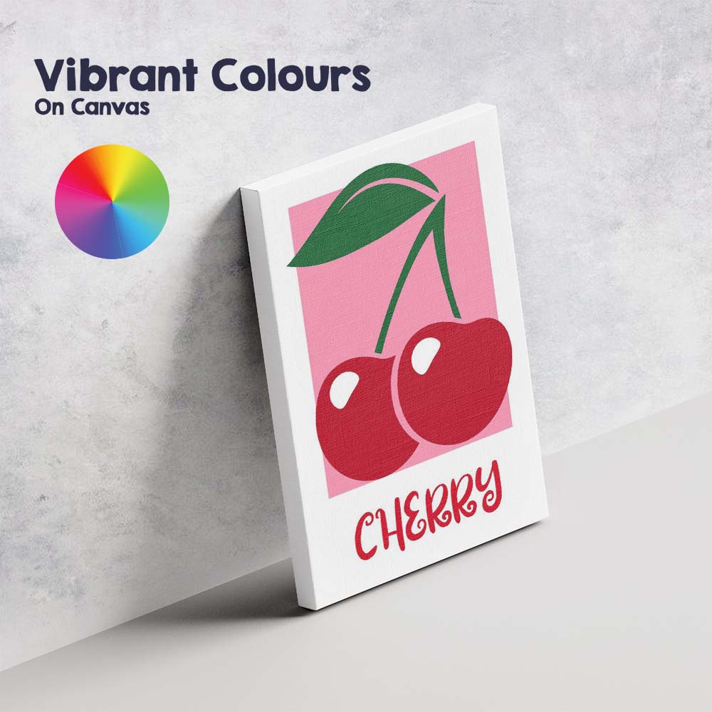 Minimalist Red Cherry Fruit Pop Art Illustration Canvas Wall Art Print Decor Picture Ready to Hang