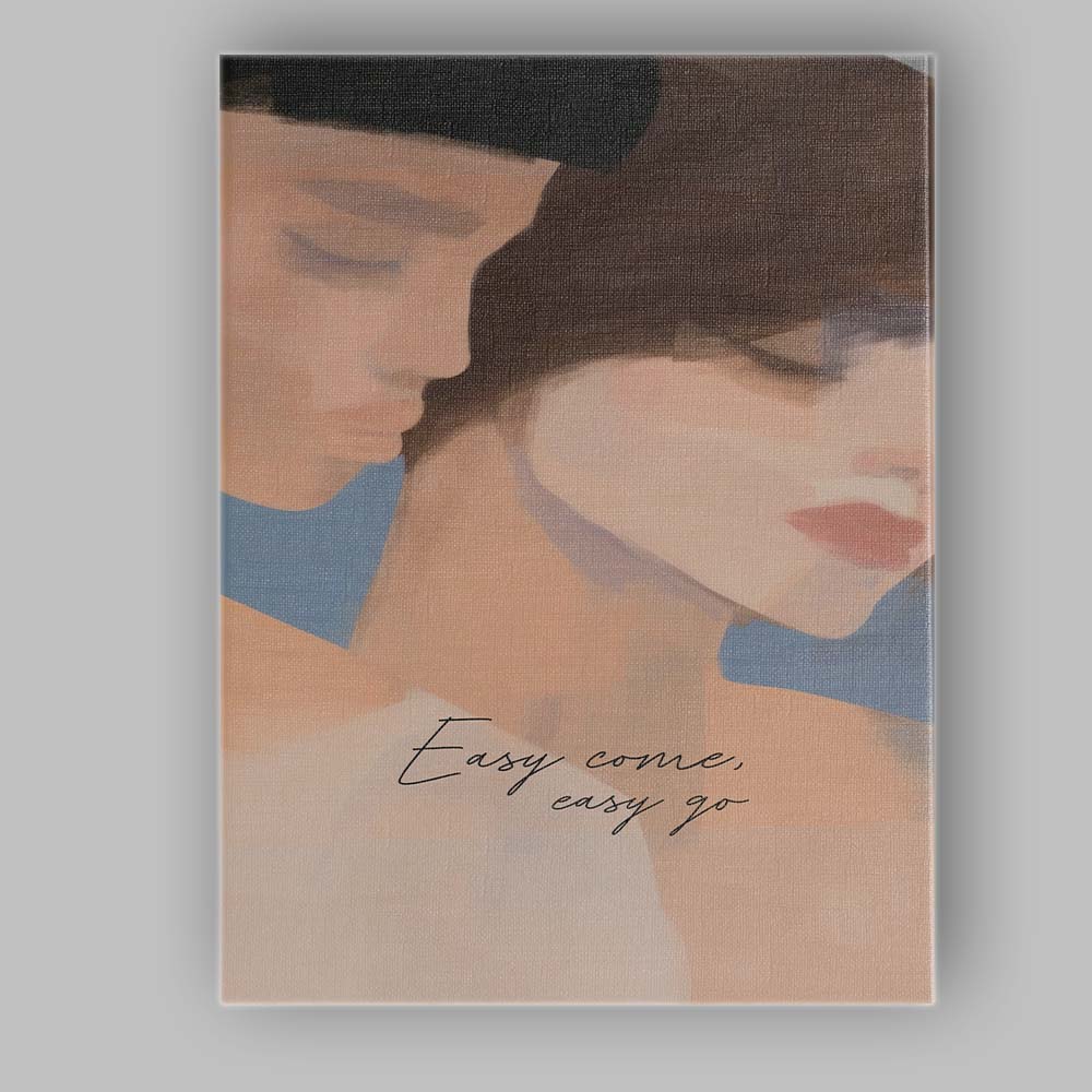 Minimalist Abstract Female Portrait Easy Come Easy Go Canvas Wall Art Print Decor Picture Ready to Hang
