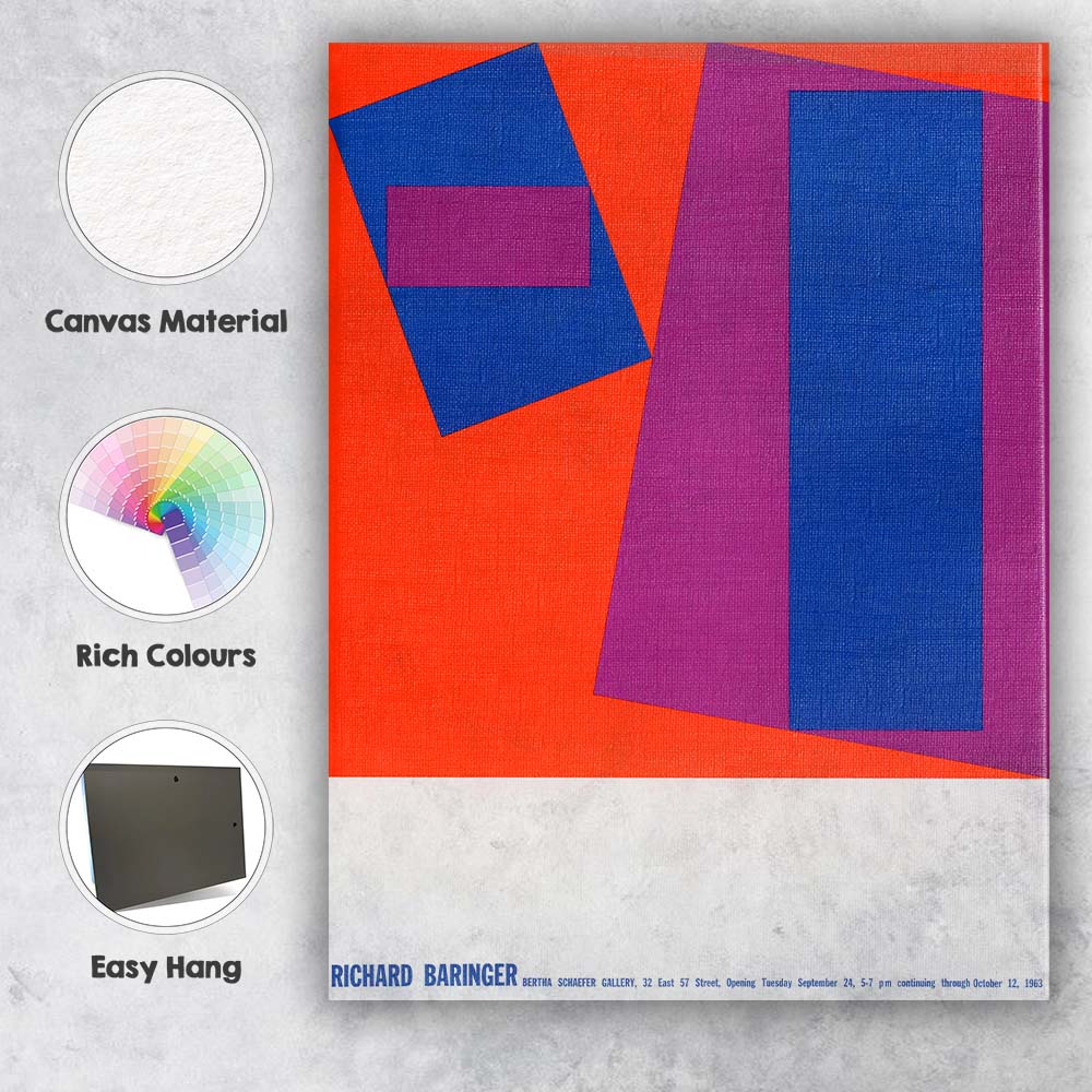 Bold Abstract Geometric Blue Purple Orange Shapes Canvas Wall Art Print Decor Picture Ready to Hang