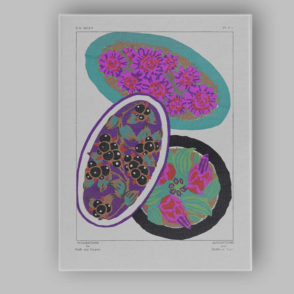 Art Nouveau Botanical Floral Pattern Design Illustration Canvas Wall Art Print Decor Picture Ready to Hang