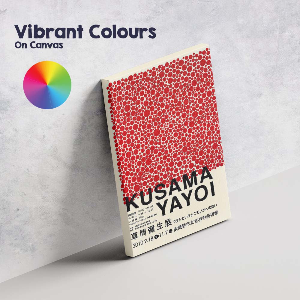 Red Polka Dot Abstract Yayoi Kusama Museum Exhibition Poster Canvas Wall Art Print Decor Picture Ready to Hang