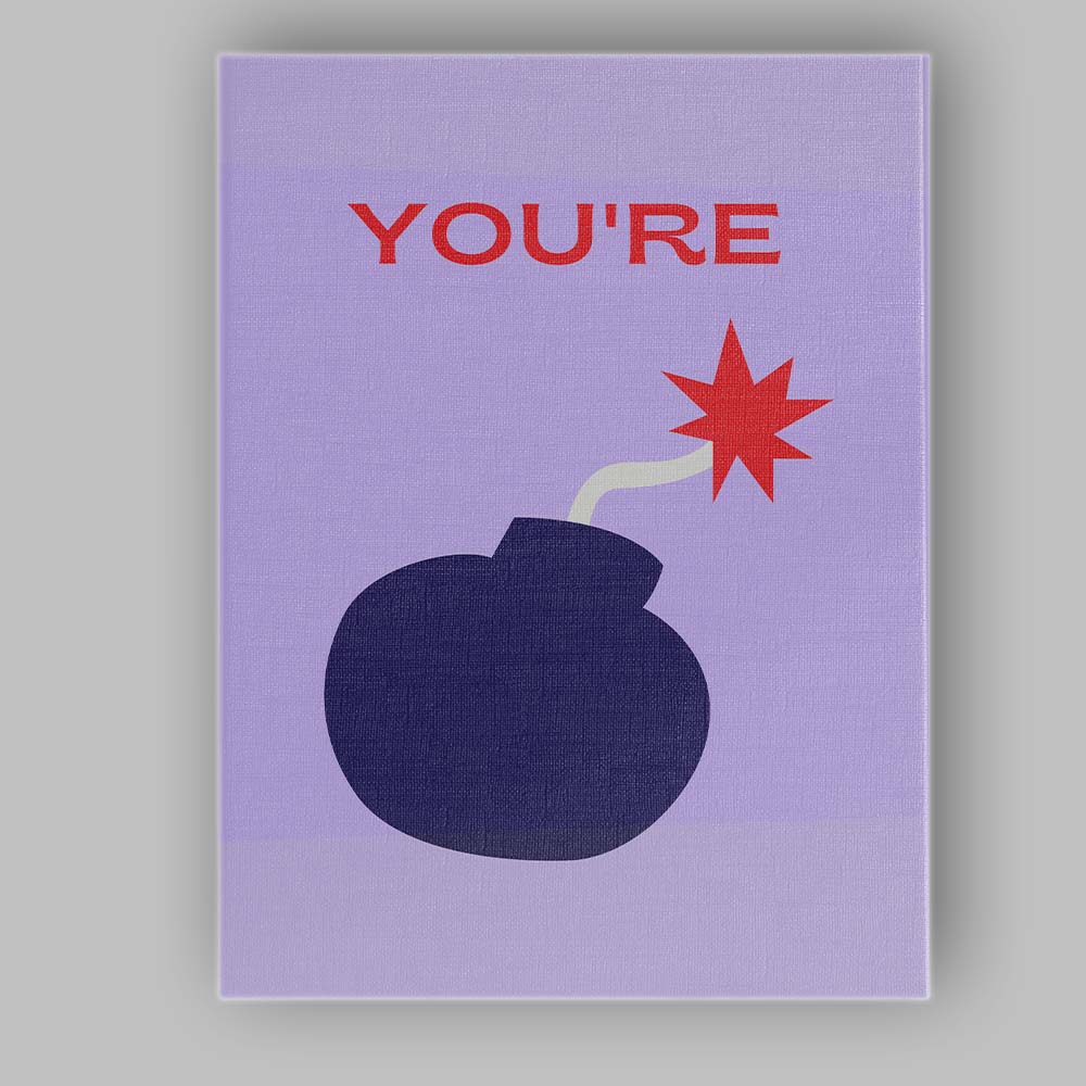Youre The Bomb Minimalist Typography Graphic Canvas Wall Art Print Decor Picture Ready to Hang
