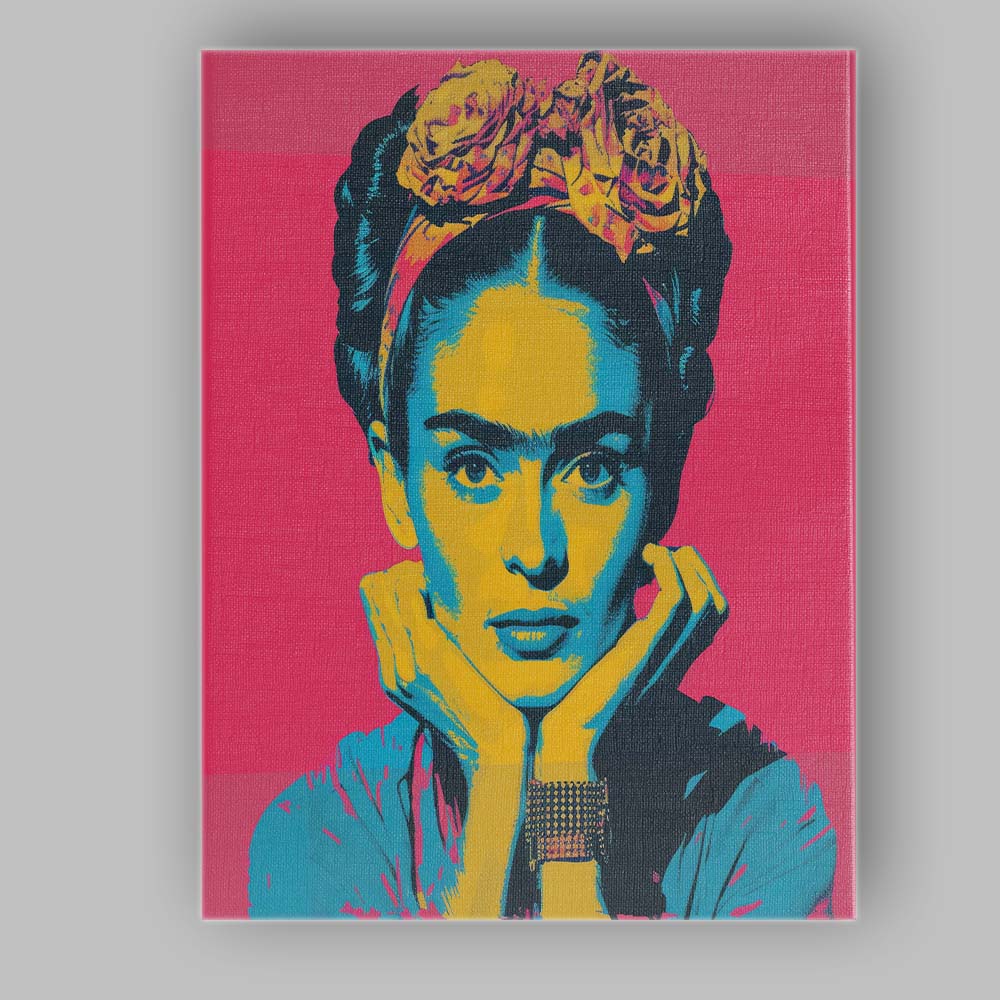 Vibrant Pop Art Frida Kahlo Portrait Canvas Wall Art Print Decor Picture Ready to Hang