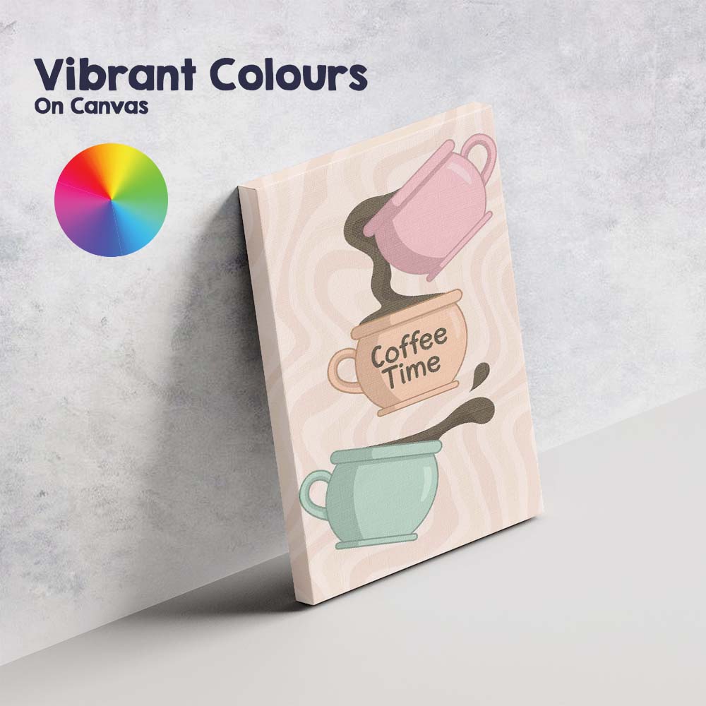 Pastel Coffee Time Pour Over Mug Kitchen Illustration Canvas Wall Art Print Decor Picture Ready to Hang