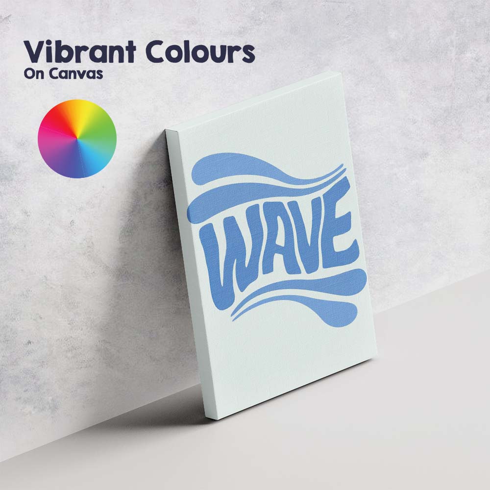 Blue Wave Typography Minimal Coastal Aesthetic Quote Canvas Wall Art Print Decor Picture Ready to Hang