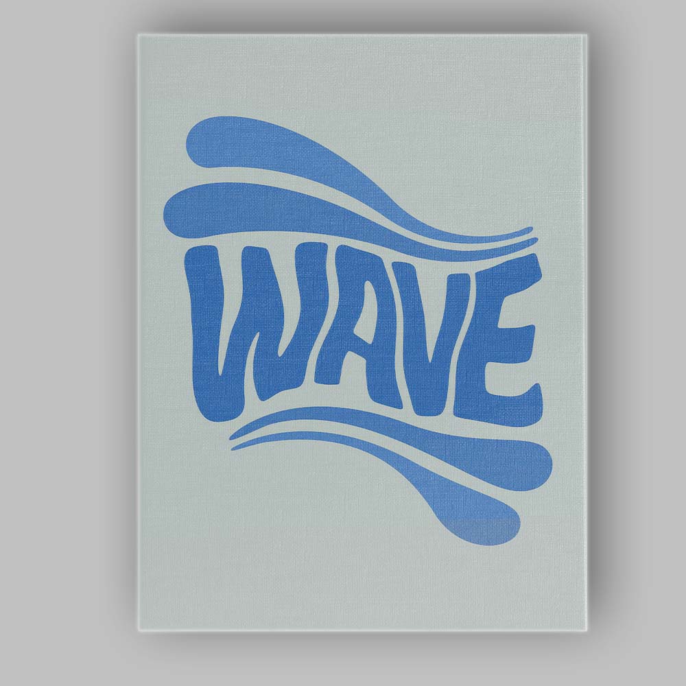 Blue Wave Typography Minimal Coastal Aesthetic Quote Canvas Wall Art Print Decor Picture Ready to Hang