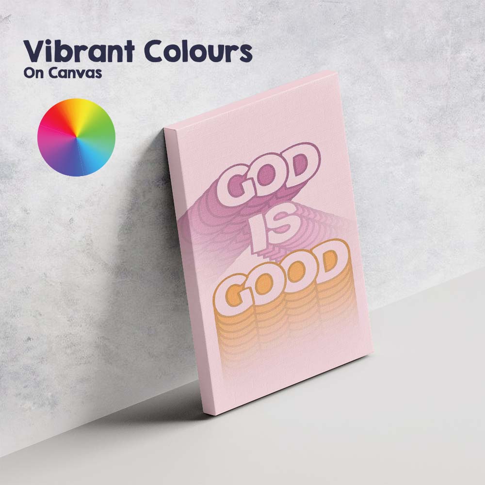 God Is Good Layered Typography Inspirational Christian Quote Canvas Wall Art Print Decor Picture Ready to Hang