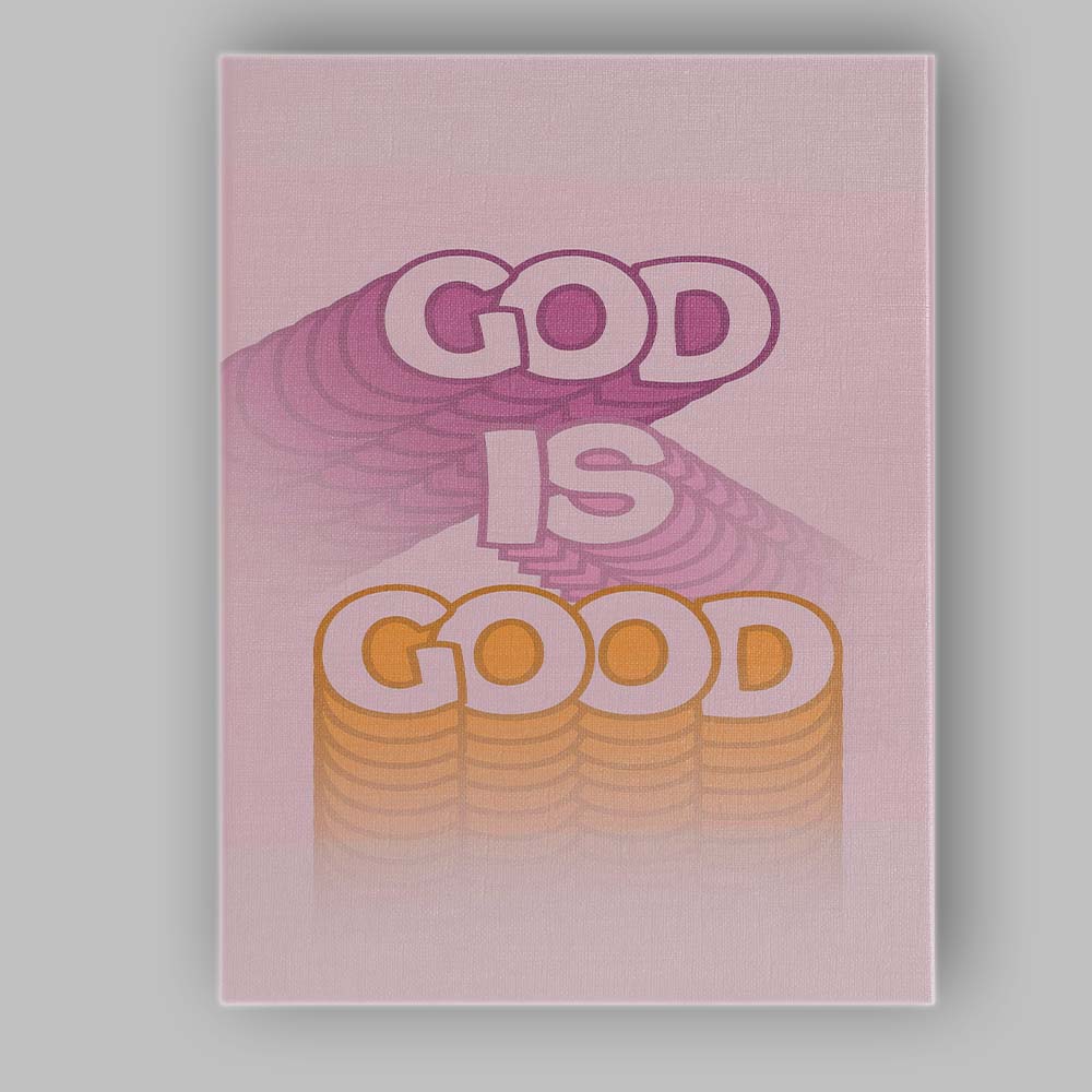 God Is Good Layered Typography Inspirational Christian Quote Canvas Wall Art Print Decor Picture Ready to Hang