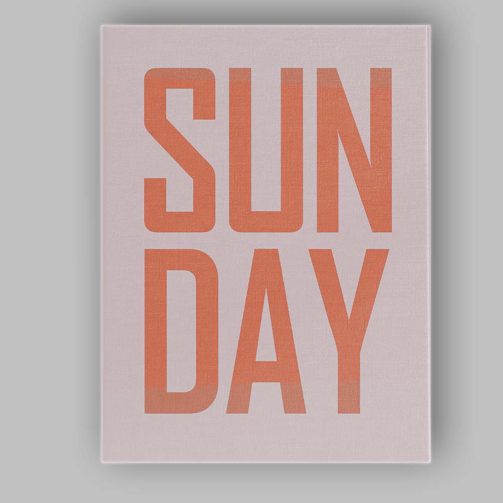 Minimalist Coral Sunday Typography Modern Quote Canvas Wall Art Print Decor Picture Ready to Hang