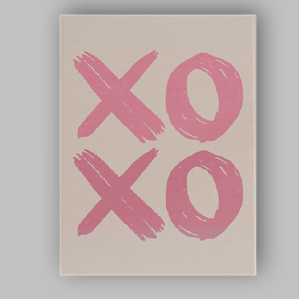 Pink XOXO Hand Painted Brush Lettering Romantic Quote Canvas Wall Art Print Decor Picture Ready to Hang