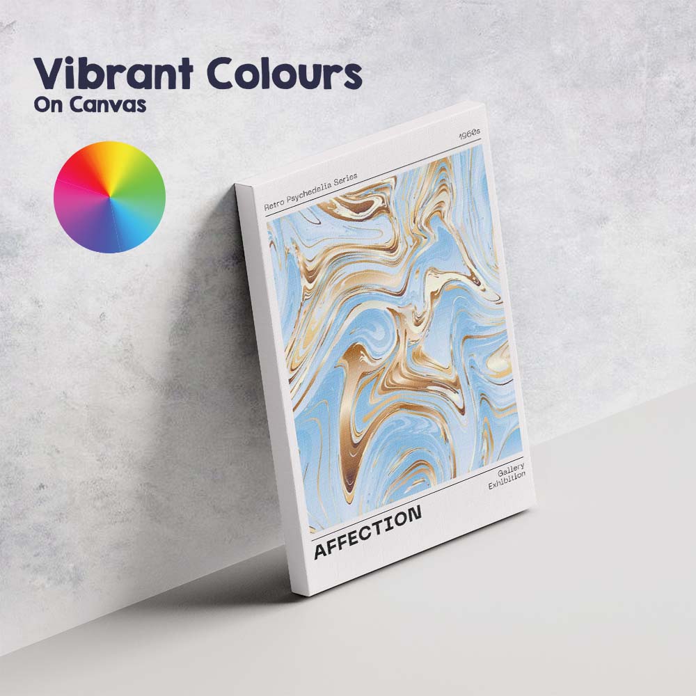 Pastel Blue Gold Marble Abstract Fluid Art Canvas Wall Art Print Decor Picture Ready to Hang