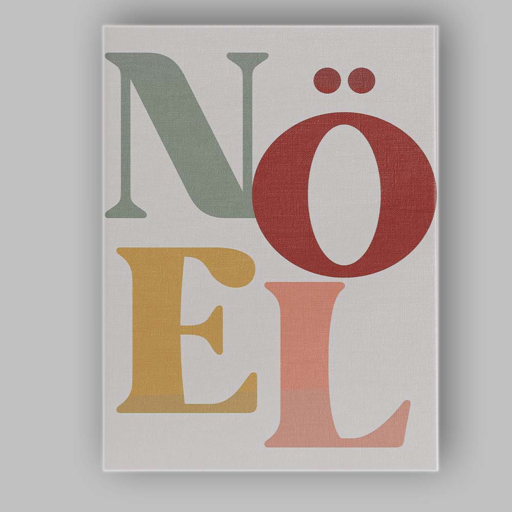 Scandinavian Noel Typography Minimalist Christmas Quote Neutral Wall Art Canvas Wall Art Print Decor Picture Ready to Hang