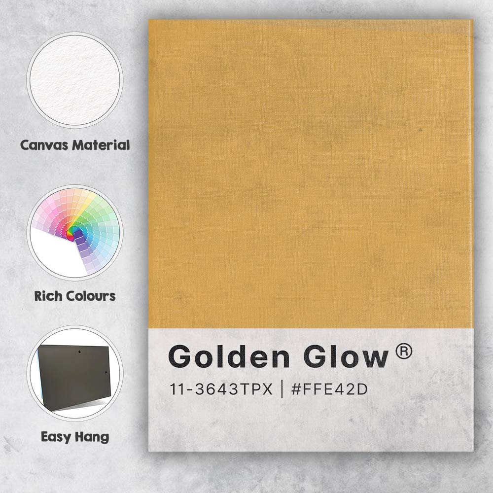 Golden Glow Minimalist Colour Swatch Modern Typography Canvas Wall Art Print Decor Picture Ready to Hang