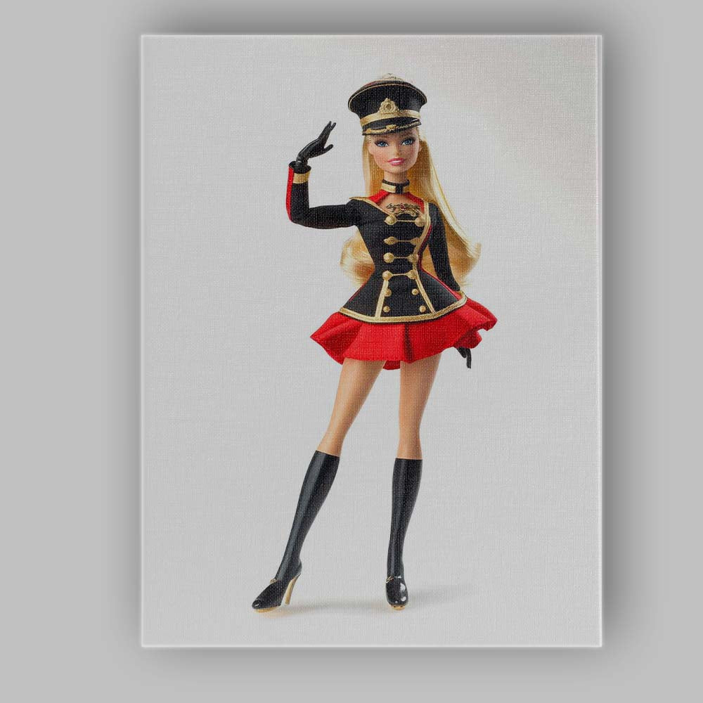 Elegant Christmas Toy Soldier Doll Fashion Illustration Canvas Wall Art Print Decor Picture Ready to Hang