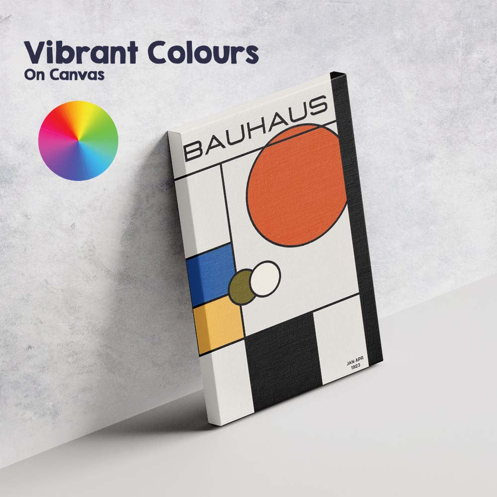 Minimalist Bauhaus Geometric Abstract Retro Design Canvas Wall Art Print Decor Picture Ready to Hang