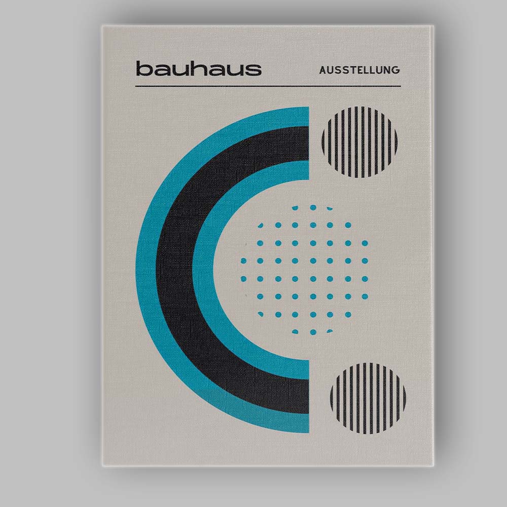 Minimalist Bauhaus Geometric Abstract Blue Black Exhibition Poster Canvas Wall Art Print Decor Picture Ready to Hang