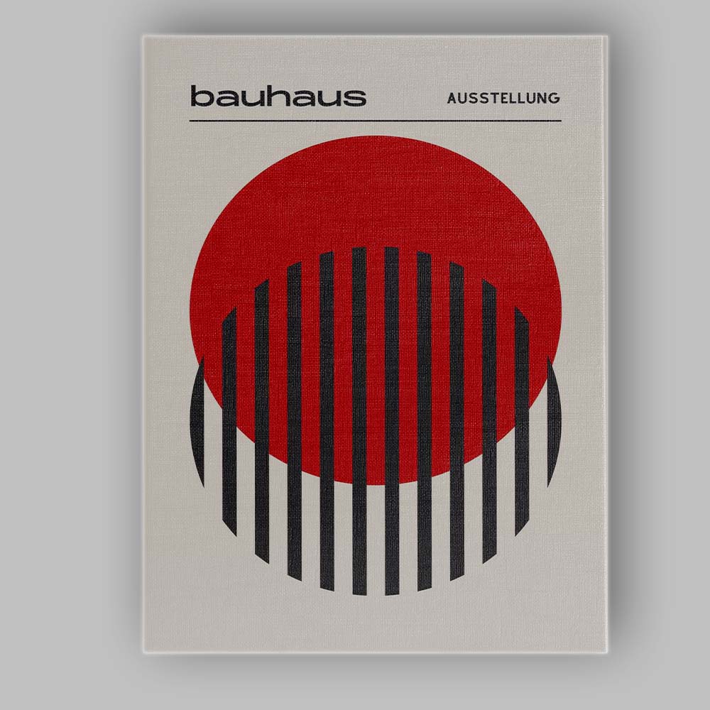 Minimalist Bauhaus Red Circle Black Line Abstract Poster Canvas Wall Art Print Decor Picture Ready to Hang
