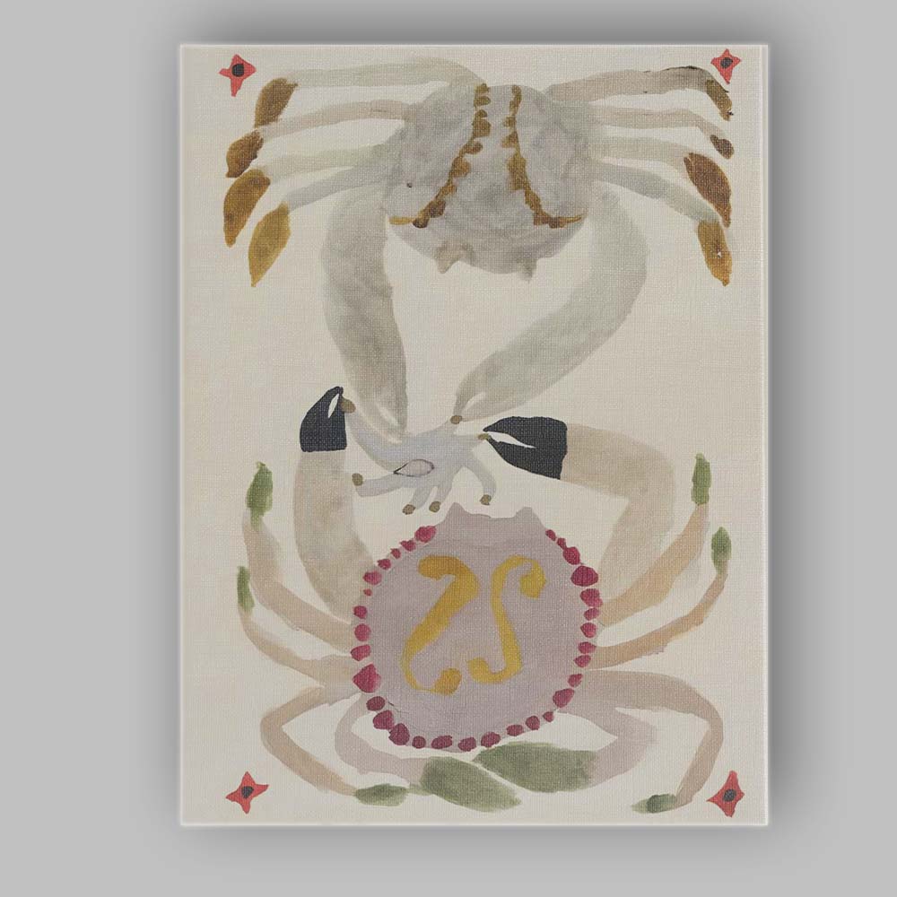 Minimalist Watercolour Crab Zodiac Cancer Illustration Canvas Wall Art Print Decor Picture Ready to Hang