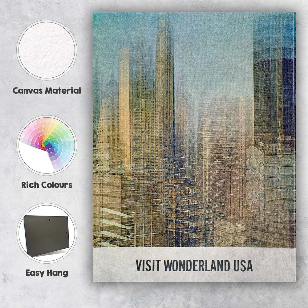 Abstract Layered City Skyline Urban Architecture Poster Canvas Wall Art Print Decor Picture Ready to Hang