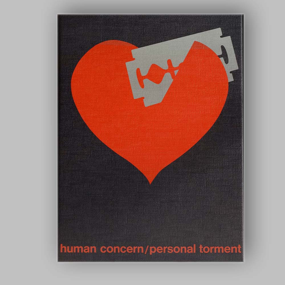 Minimalist Red Heart Razor Blade Conceptual Pop Art Canvas Wall Art Print Decor Picture Ready to Hang